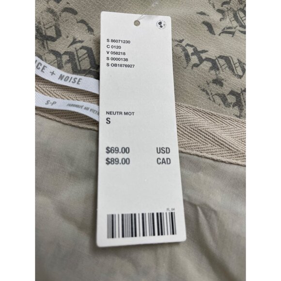 Silence + Noise Women’s Beige Gray Script Print Wrap Skirt Sz S/P - New - Picture 8 of 10